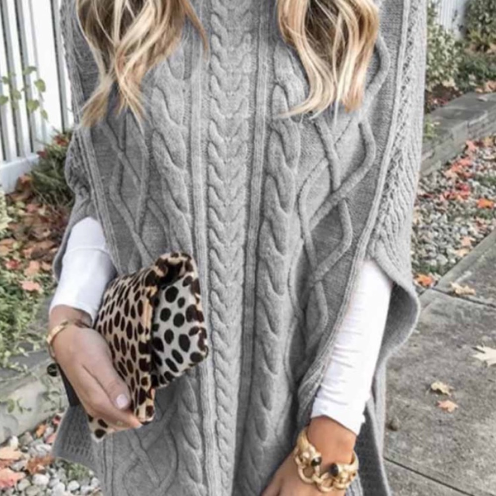 Gray poncho sweater